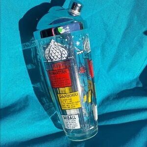 Vintage glass cocktail shaker